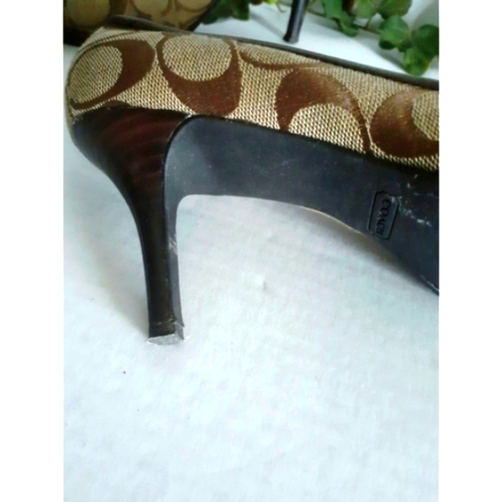 Coach Signature Coated Canvas and Leather Pump - Picture 13 of 16
